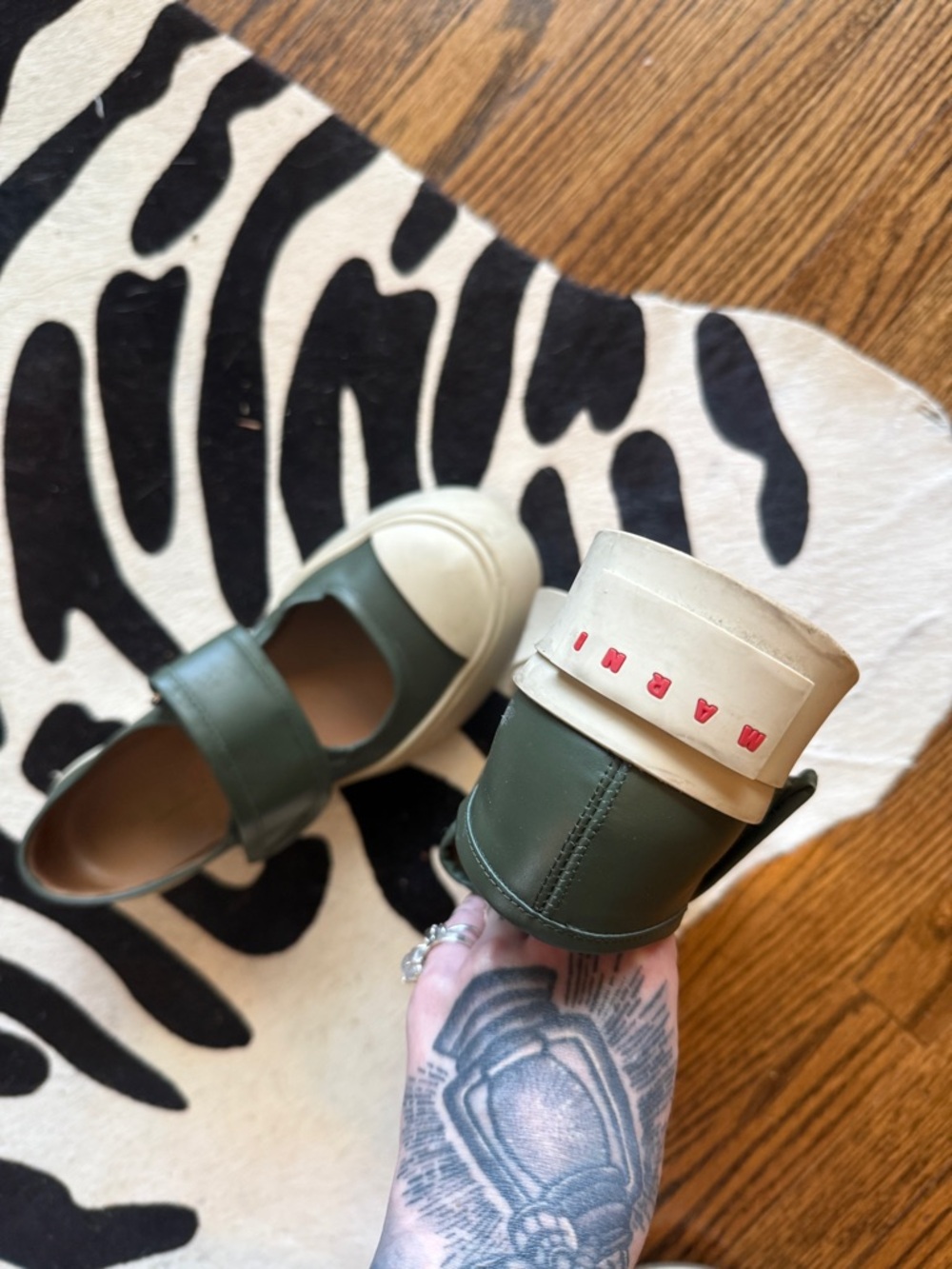 Marni Green and White Platform Mary Janes - Picture 4 of 10